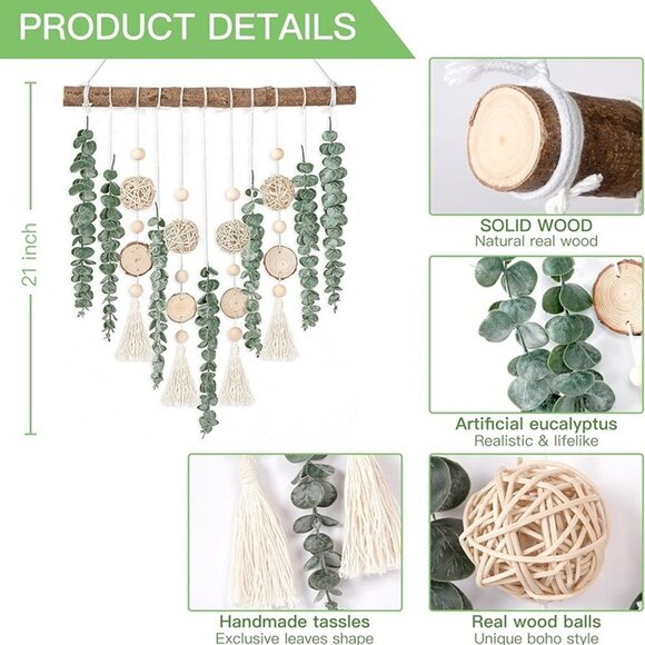 NEW 21’’ Eucalyptus Wall Hanging Decor Artificial Eucalyptus Plant - Picture 7 of 8